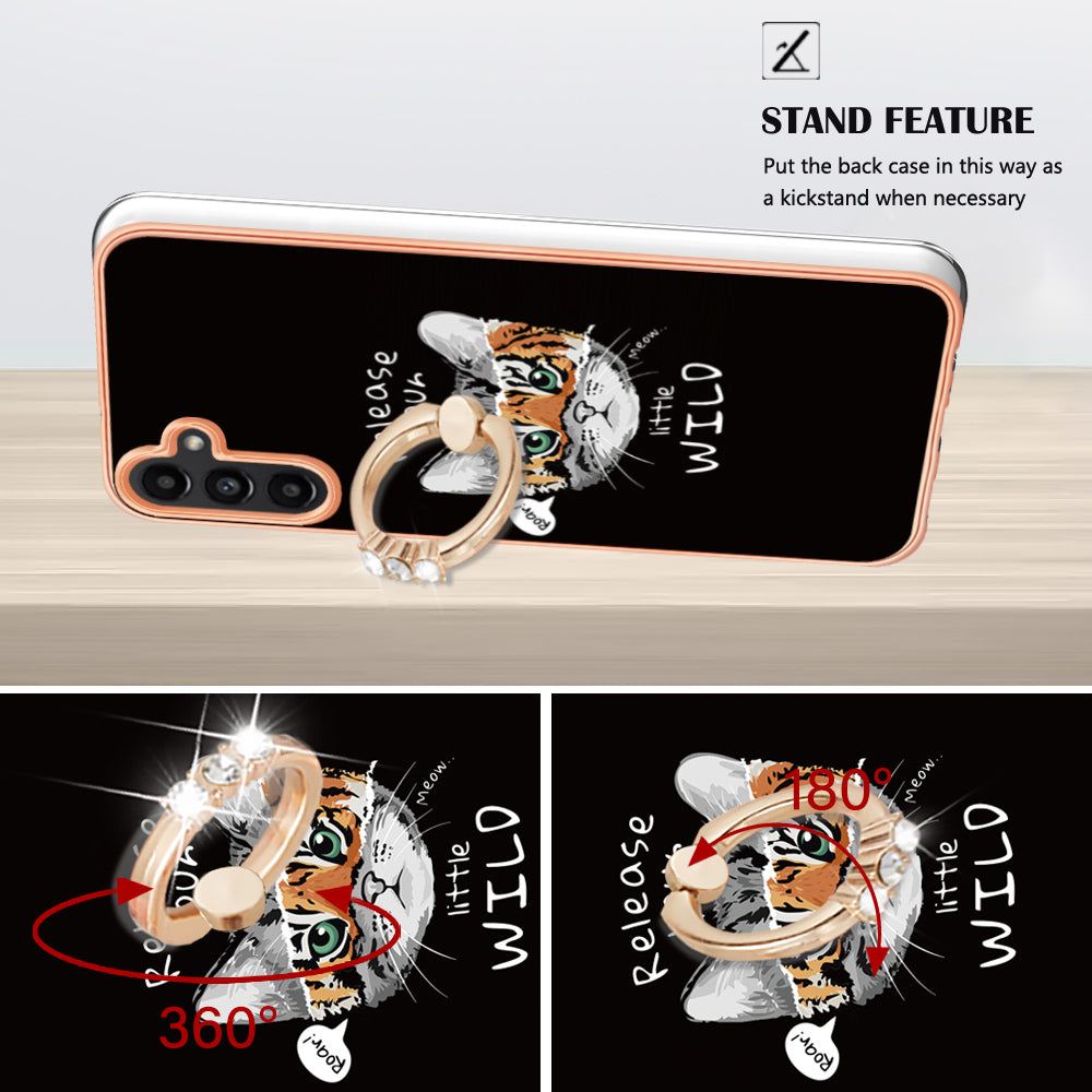 YB IMD Series-20 Style D for Samsung Galaxy A35 5G Kickstand Case 2.0mm Slim TPU Phone Cover - Cat / Tiger YB IMD Series-20 Style D for Samsung Galaxy A35 5G Kickstand Case 2.0mm Slim TPU Phone Cover - Cat / Tiger